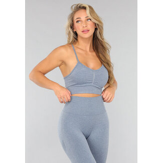 Blaues Cropped Sports Top mit Scrunch