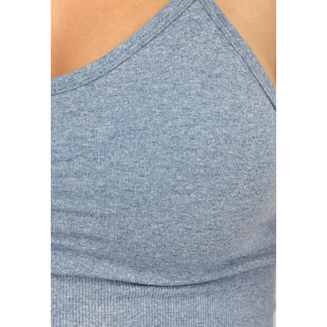 Blaues Cropped Sports Top mit Scrunch