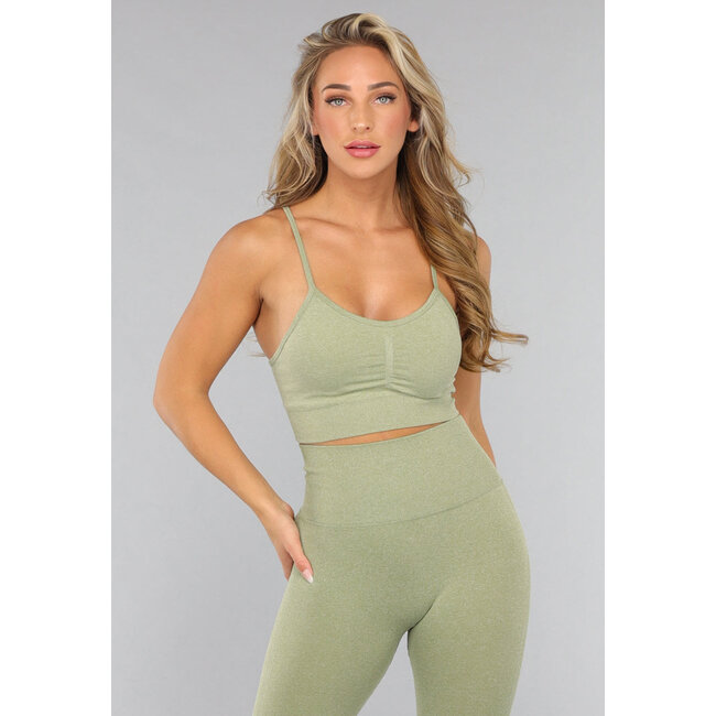 Grüner Sport-BH mit Scrunch