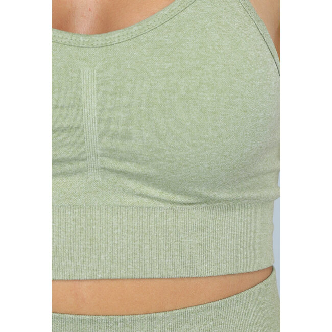 Grüner Sport-BH mit Scrunch