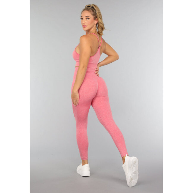 Korallenfarbenes Sporttop mit herausnehmbaren Pads