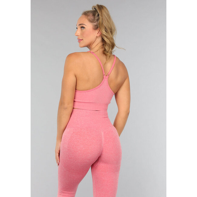 Korallenfarbenes Sporttop mit herausnehmbaren Pads