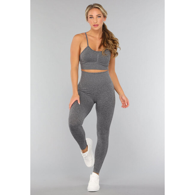 Graue Squat Proof Fitness-Leggings