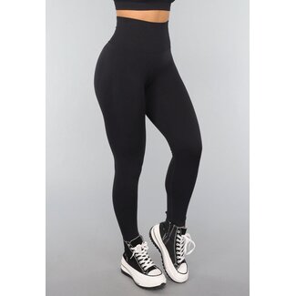 Schwarze Sport-Leggings mit Scrunch