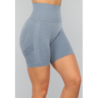 Blaue kurze Sportshorts mit Scrunch