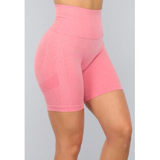 Korallenfarbene Sport Short mit Scrunch