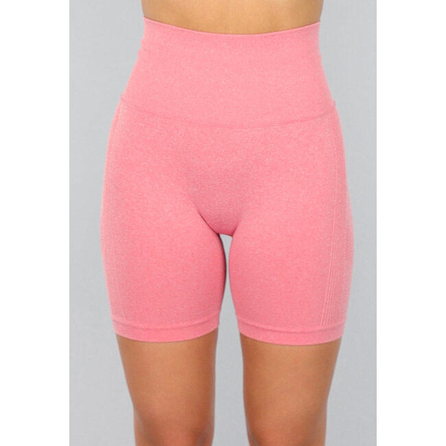 Korallenfarbene Sport Short mit Scrunch