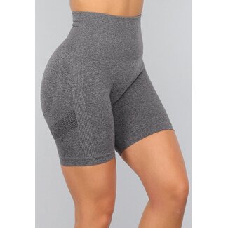 Graue Fitness-Shorts mit Scrunch