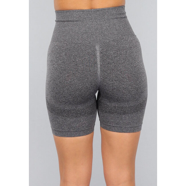 Graue Fitness-Shorts mit Scrunch
