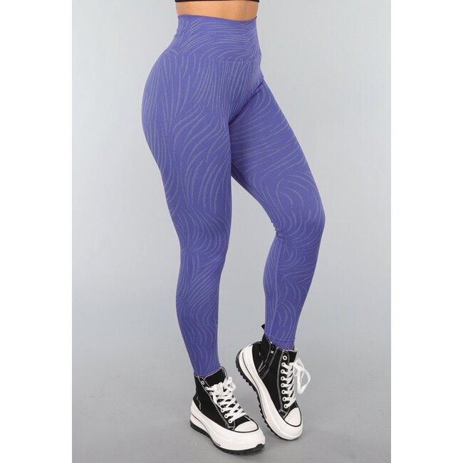 Gestreifte Sport-Leggings in Blau