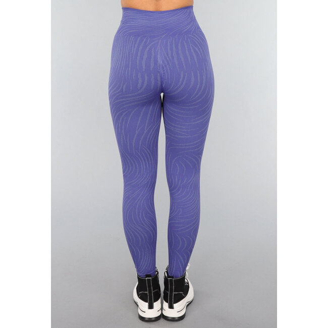 Gestreifte Sport-Leggings in Blau