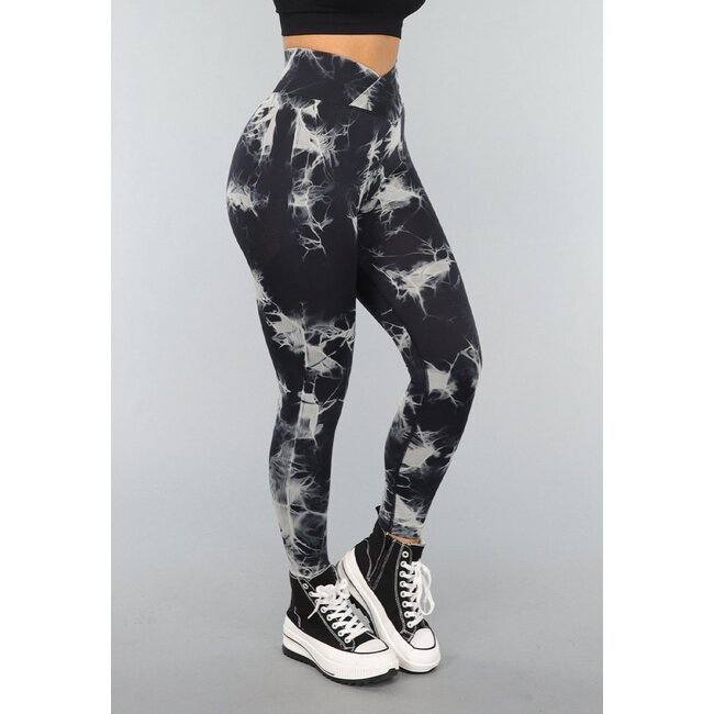 Druck Stretch Revers Leggings mit Tie Dye