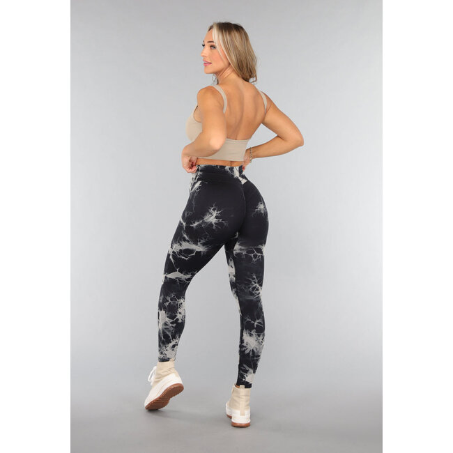 Druck Stretch Revers Leggings mit Tie Dye