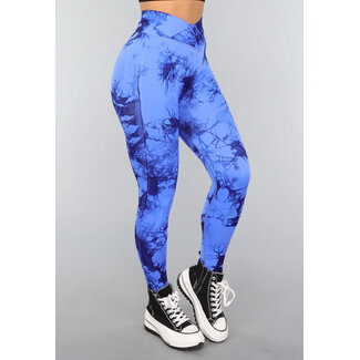 Scrunch Fitness-Leggings mit Druck und Overslag