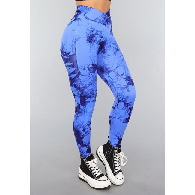 Scrunch Fitness-Leggings mit Druck und Overslag