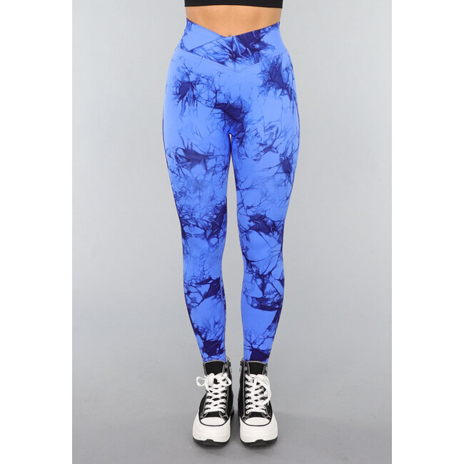 Scrunch Fitness-Leggings mit Druck und Overslag