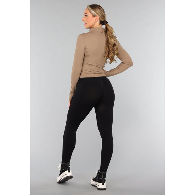 Kamelfarbene Sportjacke mit Reissverschluss