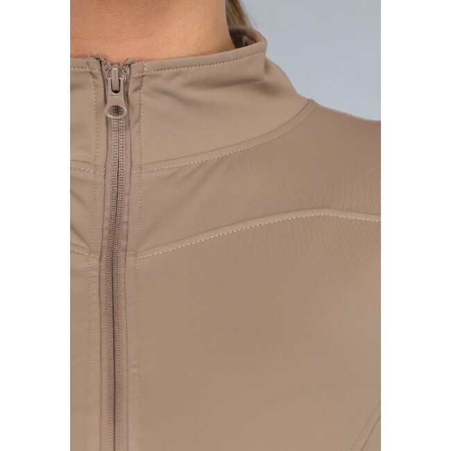 Kamelfarbene Sportjacke mit Reissverschluss