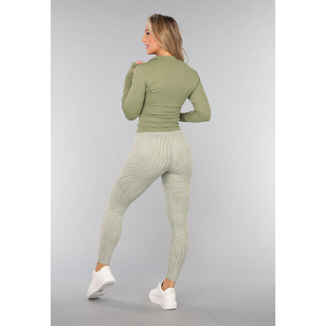 Khaki Trainingsjacke mit Daumenlöchern