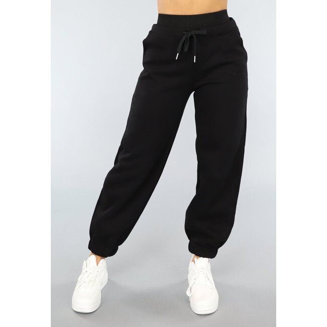 Schwarze Lounge-Hose mit breitem Gummiband