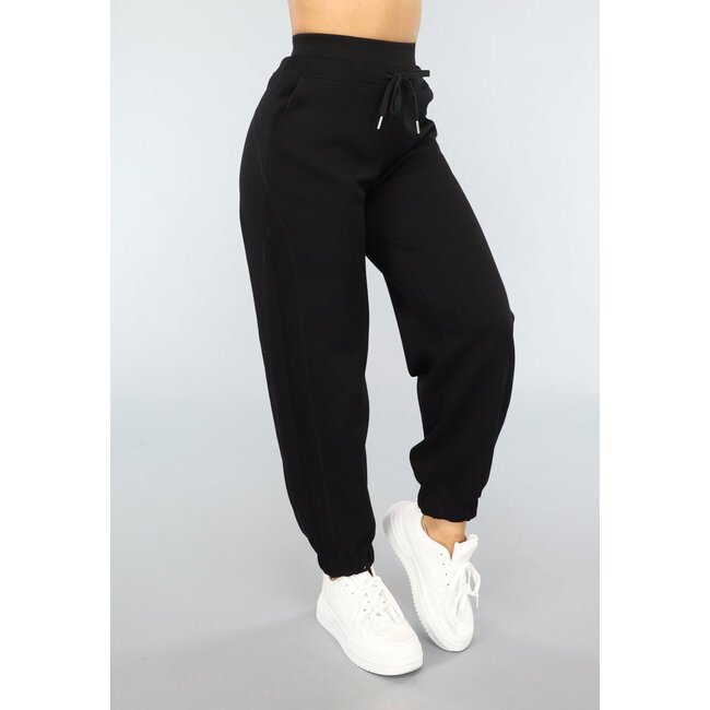 Schwarze Lounge-Hose mit breitem Gummiband