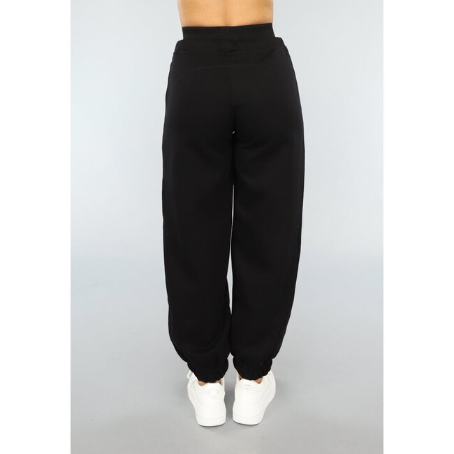 Schwarze Lounge-Hose mit breitem Gummiband