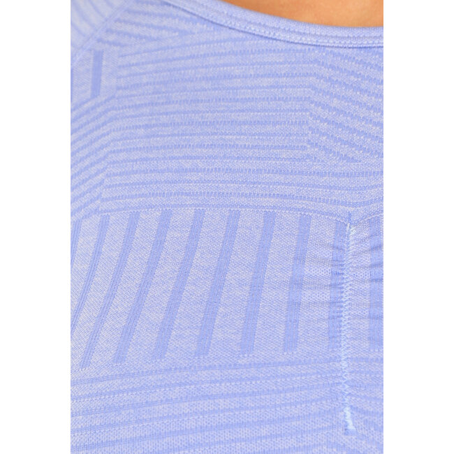 Lavendelfarbenes langärmeliges Fitness-Top mit Druck