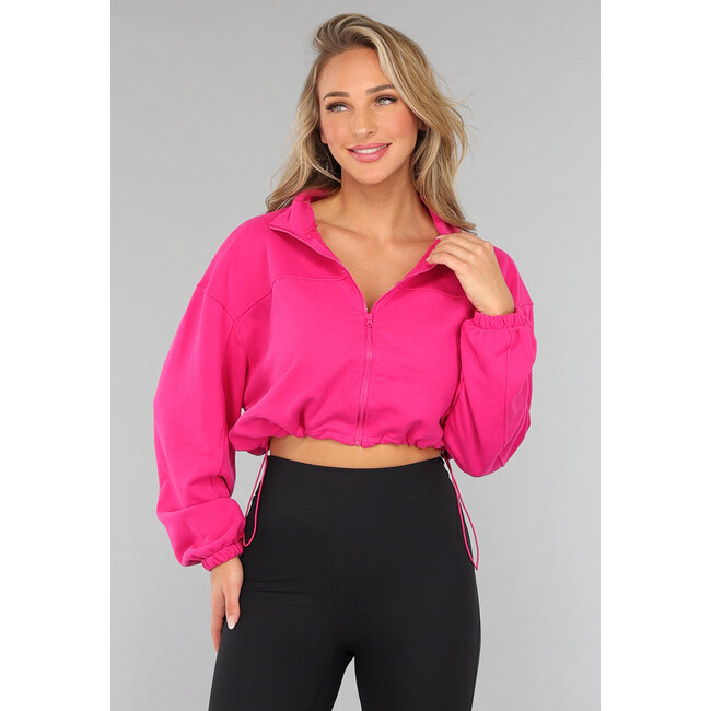 Fuchsia Cropped Cardigan