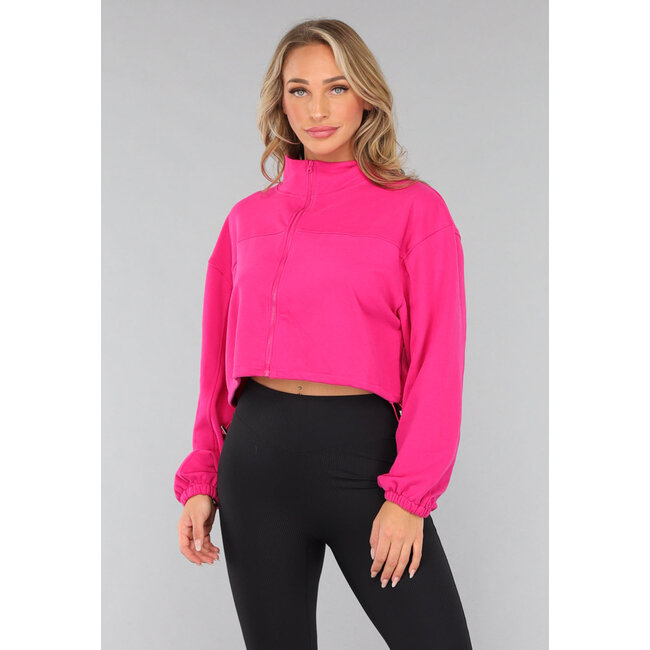 Fuchsia Cropped Cardigan