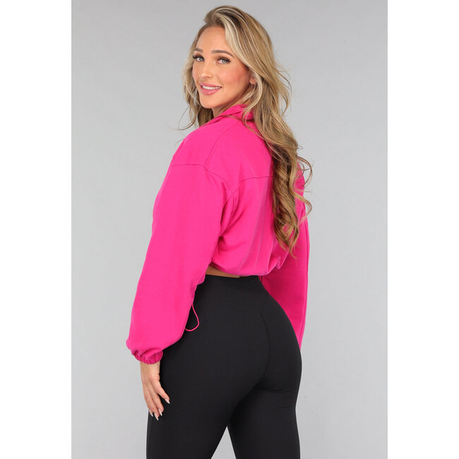 Fuchsia Cropped Cardigan