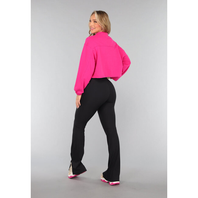 Fuchsia Cropped Cardigan