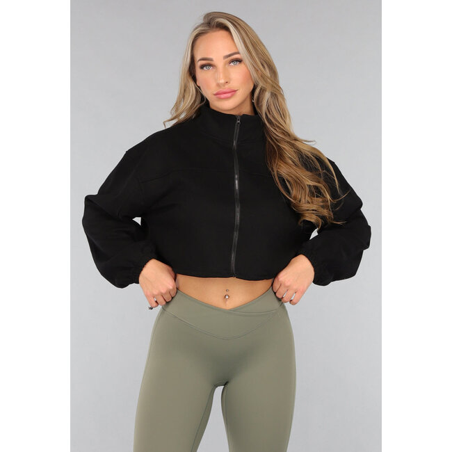 Schwarze Cropped Sportweste