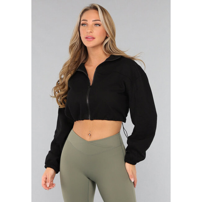 Schwarze Cropped Sportweste