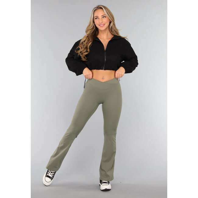 Schwarze Cropped Sportweste