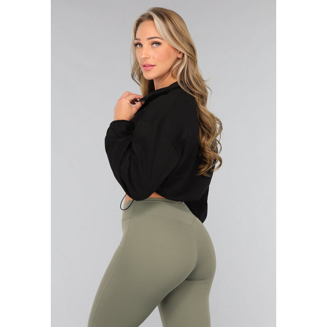 Schwarze Cropped Sportweste