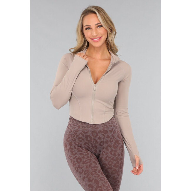 Gekürzte Sportjacke mit hohem Kragen