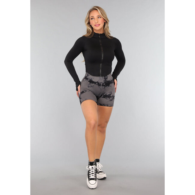 Schwarze angepasste Sportweste mit Daumenlöchern