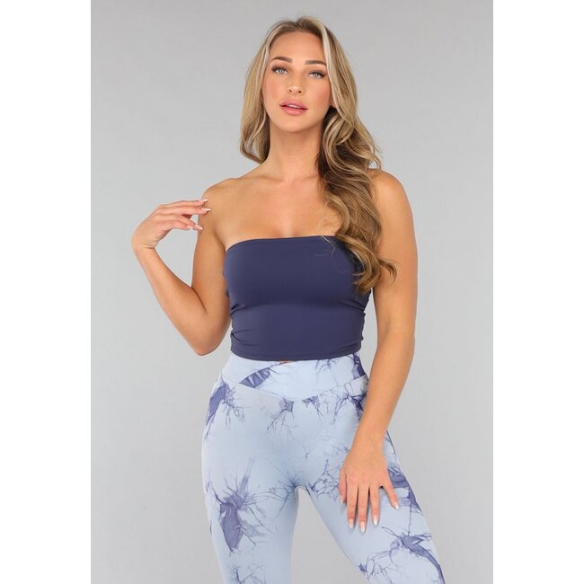 Dunkelblaues gepolstertes Bandeau-Top