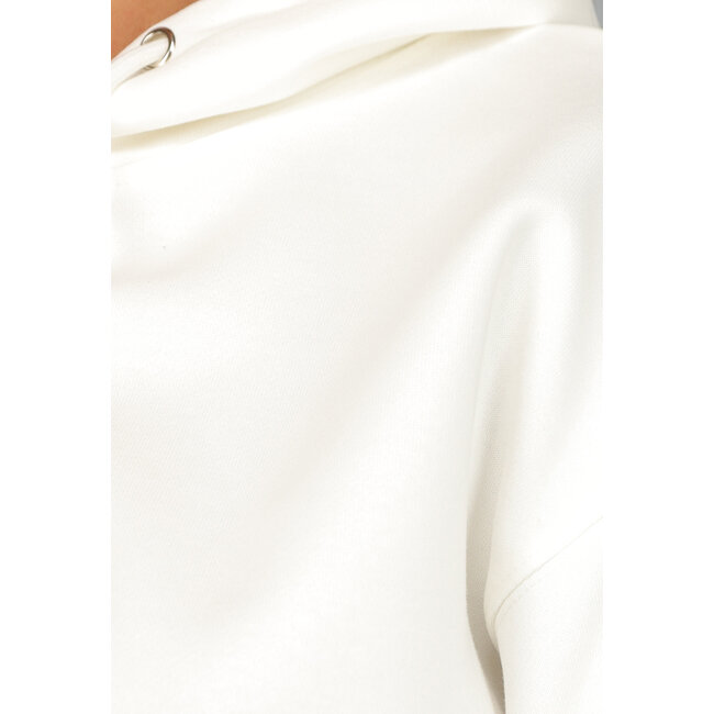 Weißer Cropped Hoodie