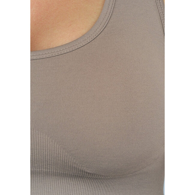 Taupe Fitness Set mit abnehmbaren Pads