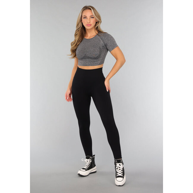 Gekürztes Sport-Top in Grau