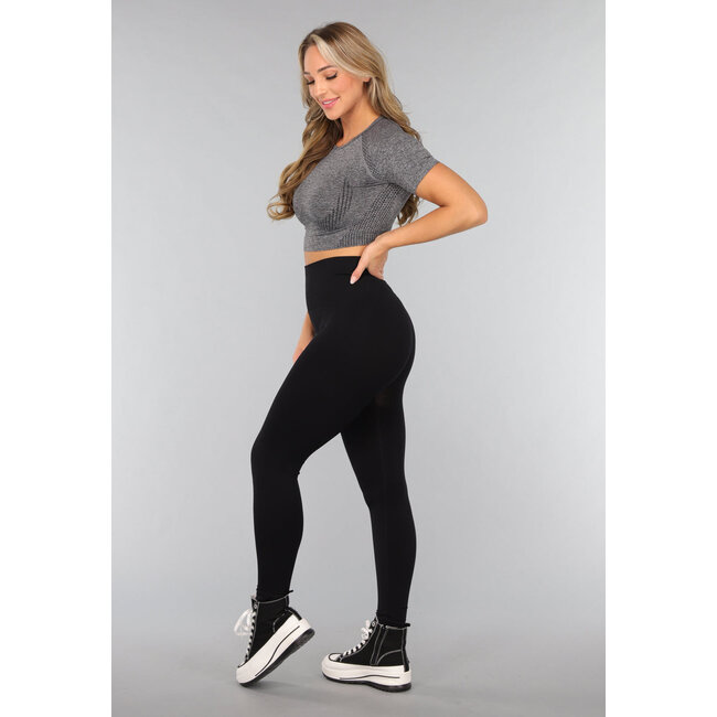 Gekürztes Sport-Top in Grau