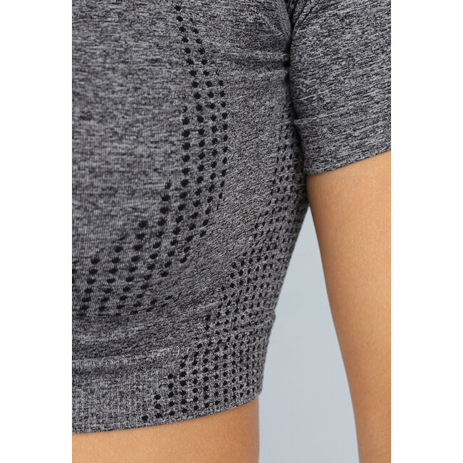 Gekürztes Sport-Top in Grau