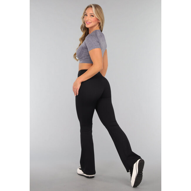 Blaues kurzärmeliges Sport-Top