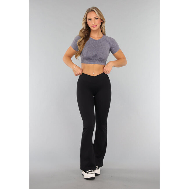 Blaues kurzärmeliges Sport-Top