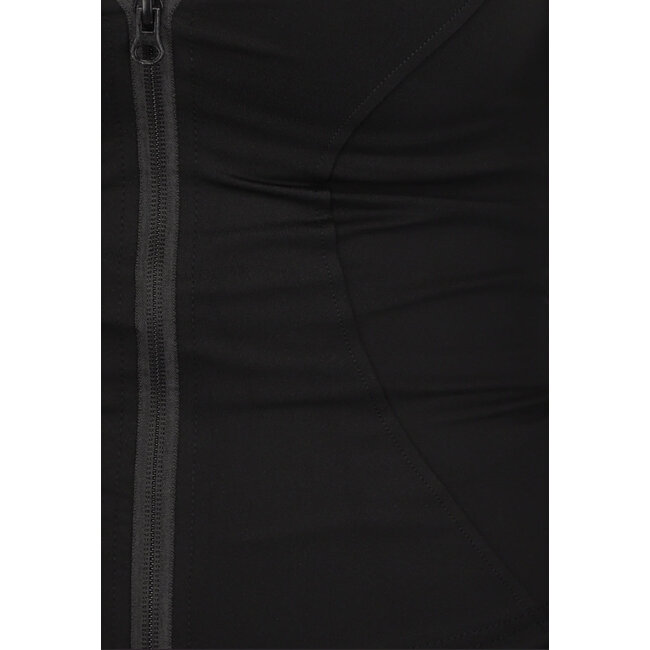 Schwarzes Langarm-Sport-Set mit Daumenlöchern