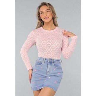 Bodysuit mit Herzchen und langen Ärmeln