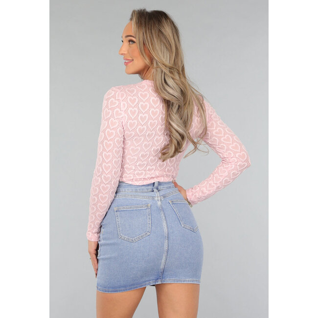 Bodysuit mit Herzchen und langen Ärmeln