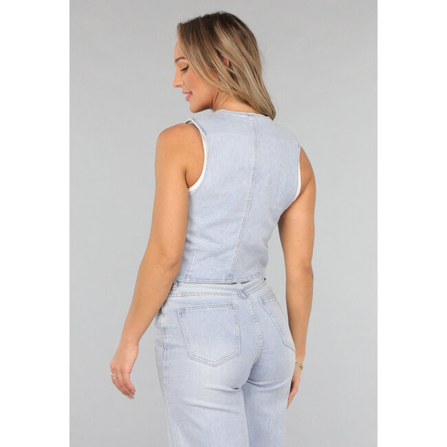 Stretch-Denim-Westenoberteil