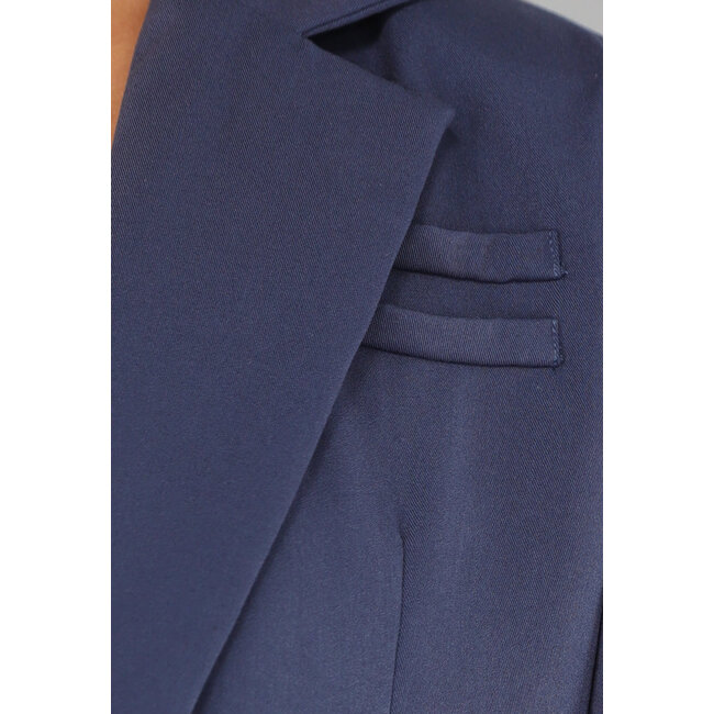 Marineblauer Oversized-Blazer mit Taillenband